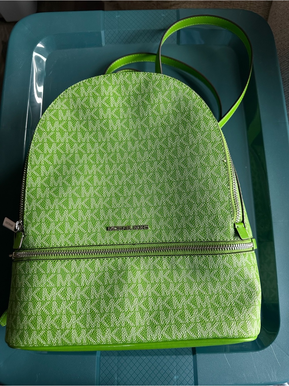 Michael Kors Neon Lime Monogram Backpack